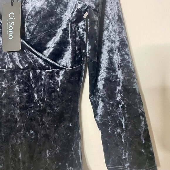 Ci Sono Charcoal Velvet Bodysuit Dark blue - Picture 5 of 7
